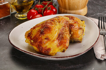 Roasted chicken thigh with spices
