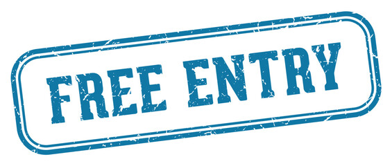 free entry stamp. free entry rectangular stamp on white background