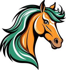 Fototapeta na wymiar Dynamic Horse Mascot Vector Artwork