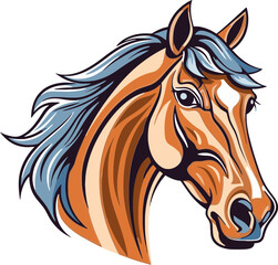 Fototapeta na wymiar Elegant Horse Mascot Vector Graphic