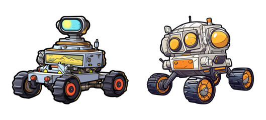 Cartoon Planetary rover. Vector illustration
