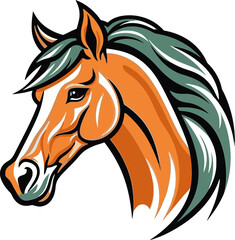 Fototapeta na wymiar Heroic Horse Mascot Vector Graphic