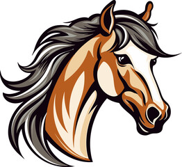 Fototapeta na wymiar Athletic Equestrian Emblem Vector Graphic
