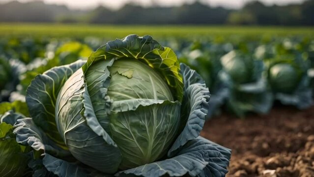 Freshly harvested cabbage in the garden 