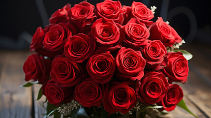 Red rose flowers in a beautiful bouquet