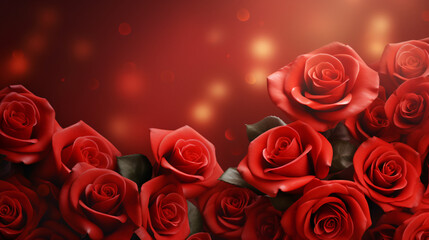 Red roses Romantic background