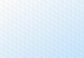 六角形が並ぶ幾何学的な背景　白〜青グラデーション