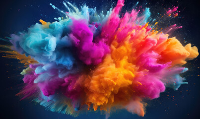 Fototapeta na wymiar color splashes, various colors powder