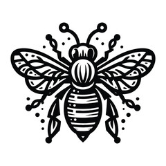 Bee SVG Line Art Clipart