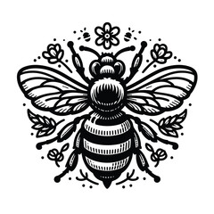 Fototapeta premium Bee SVG Line Art Clipart