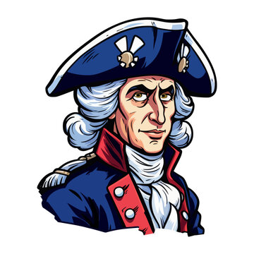 Cartoon minuteman on a background