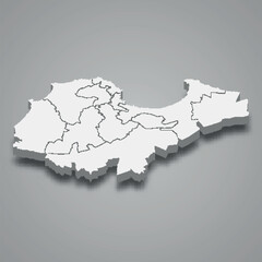 Fototapeta premium 3d isometric map of Algiers is a region of Algeria