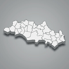 3d isometric map of Oum El Bouaghi is a region of Algeria