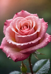 pink rose with water droplets on it