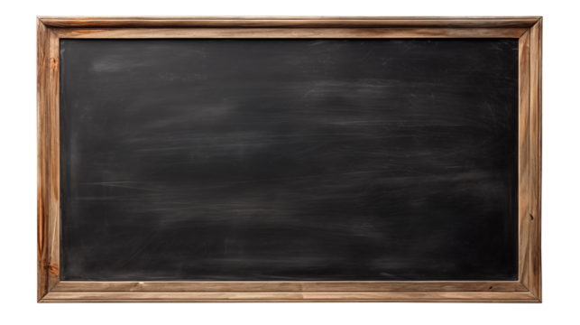 Chalkboard in frame isolated on transparent background. Generative AI