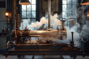 Biodiesel powered steam engine - obrazy, fototapety, plakaty