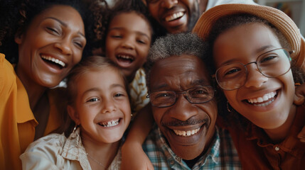 Multiethnic family portrait. 