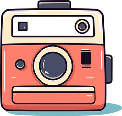 Instant Camera Vector Illustration with Abstract Digital Circuit