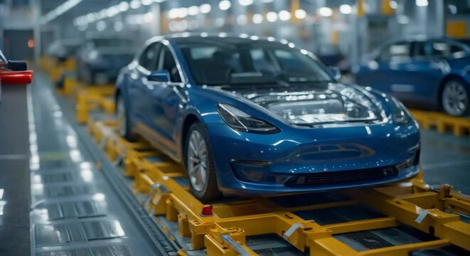 Electric vehicle battery assembly line