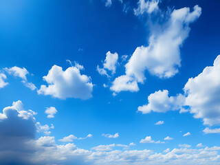Naklejka na ściany i meble Blue sky with scattered clouds