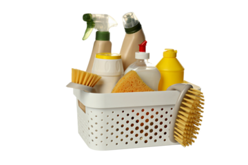 PNG, Detergents in the basket, isolated on white background
