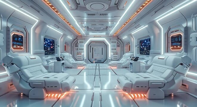 Futuristic control room in a power plant