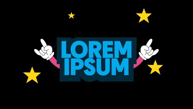 Rock N Roll Hands Poster Cartoon Title Intro Template