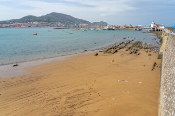 promenade with sea bay in Getxo-Biscaia-spain.13-3-2024