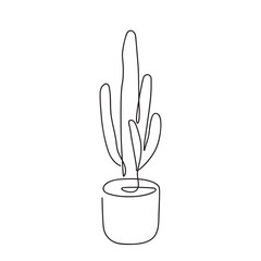 Cactus tob continuous line drawing element isolated vector illustration outline artwork. 