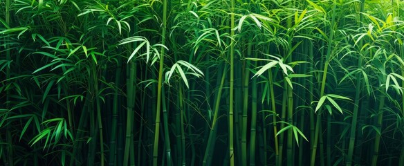 Fototapeta na wymiar Serene and Verdant Bamboo Forest Background - A Peaceful Natural Greenery Wallpaper with Dense Bamboo Stalks