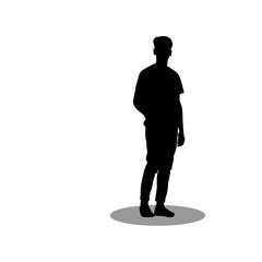 Boys silhouette stock vector illustration