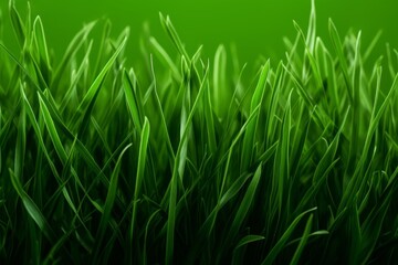 Fototapeta na wymiar Vibrant Green Grass Close-Up with Natural Background
