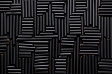 Abstract Black Tubes Pattern Background