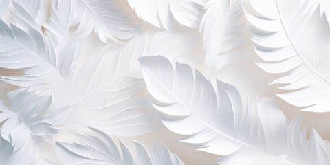 Serene White Feather Texture Abstract Background