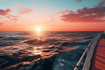 Majestic Ocean Sunset View From Cruise Ship Deck