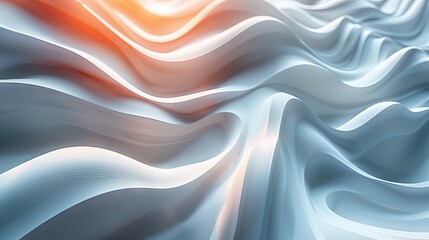 Sophisticated white backdrop adorned with gracefully curved wave lines. 3d render illustration