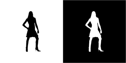 silhouette of woman fashion model pose