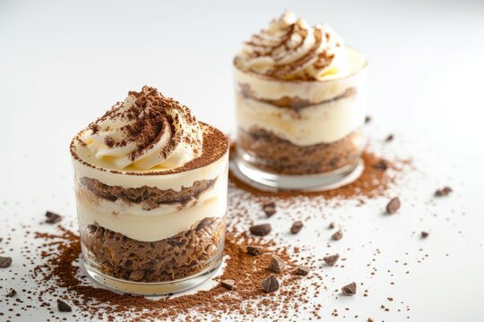 Tiramisu in a glass ,. still life food pictures