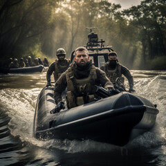 Army special forces training patrolboat crew
