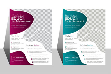 kids school admission flyer template. Flyer brochure cover template for Kids back to school education admission layout design. Creative and modern kids admission education poster, brochure 