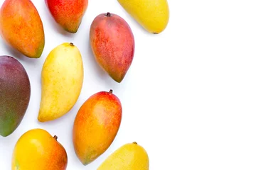 Fotobehang Tropical fruit, Mango on white background. © Bowonpat