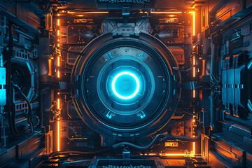 Glowing Blue Circuit Board A Futuristic Take on Modern Technology Generative AI