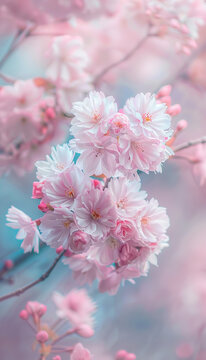 A photo of an elegant pink and white Sakura flower