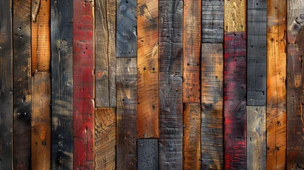 Foto op Canvas old wall with wood texture © Clemency