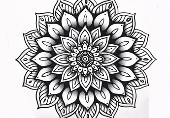 Flower Power A Black and White Tattoo Design Inspired by the Flower Power Movement of the 1960s Generative AI