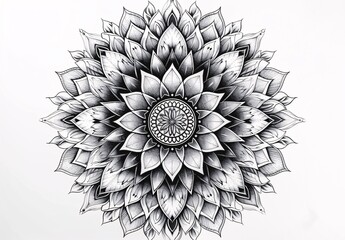 Flower Power A Black and White Flower Design for a Modern Look Generative AI - obrazy, fototapety, plakaty