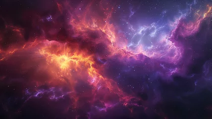 Foto op Aluminium Colorful space filled with stars and clouds © Kateryna