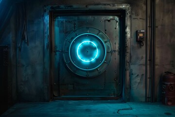 Neon Blue Doorway to the Future A Glimpse into the World of Tech and Innovation Generative AI