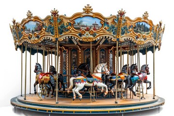 carousel round isolated on radial white background