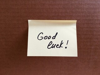 Good luck note on paper